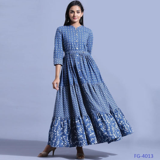Unique Light Blue Printed FGJ 4013 FVD - Indian Dress House 786