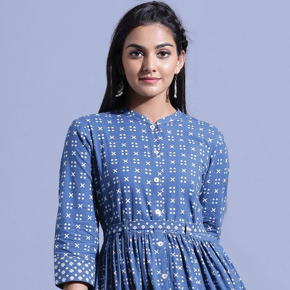 Unique Light Blue Printed FGJ 4013 FVD - Indian Dress House 786