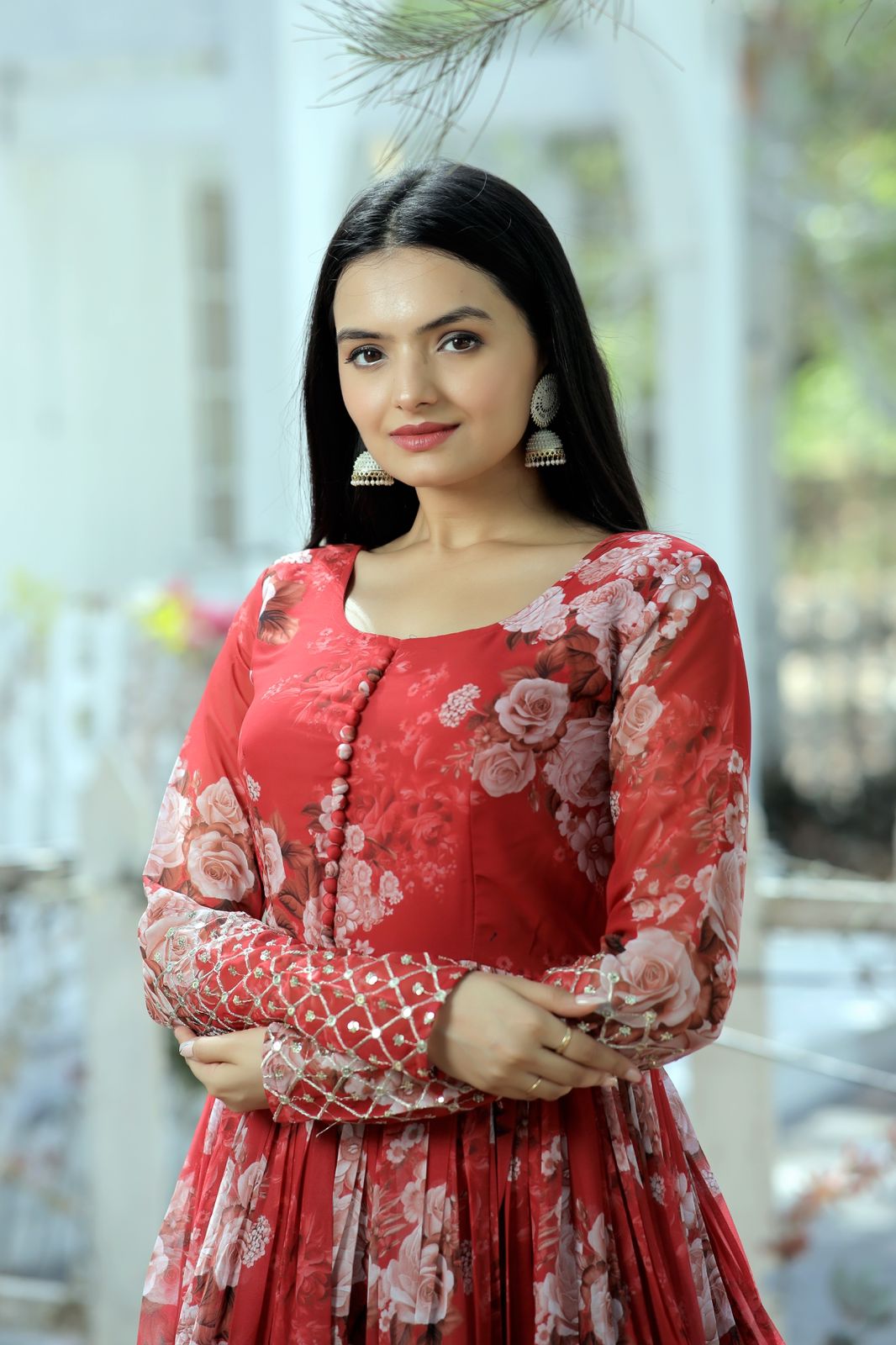 Unique Red Floral NC - Indian Dress House 786