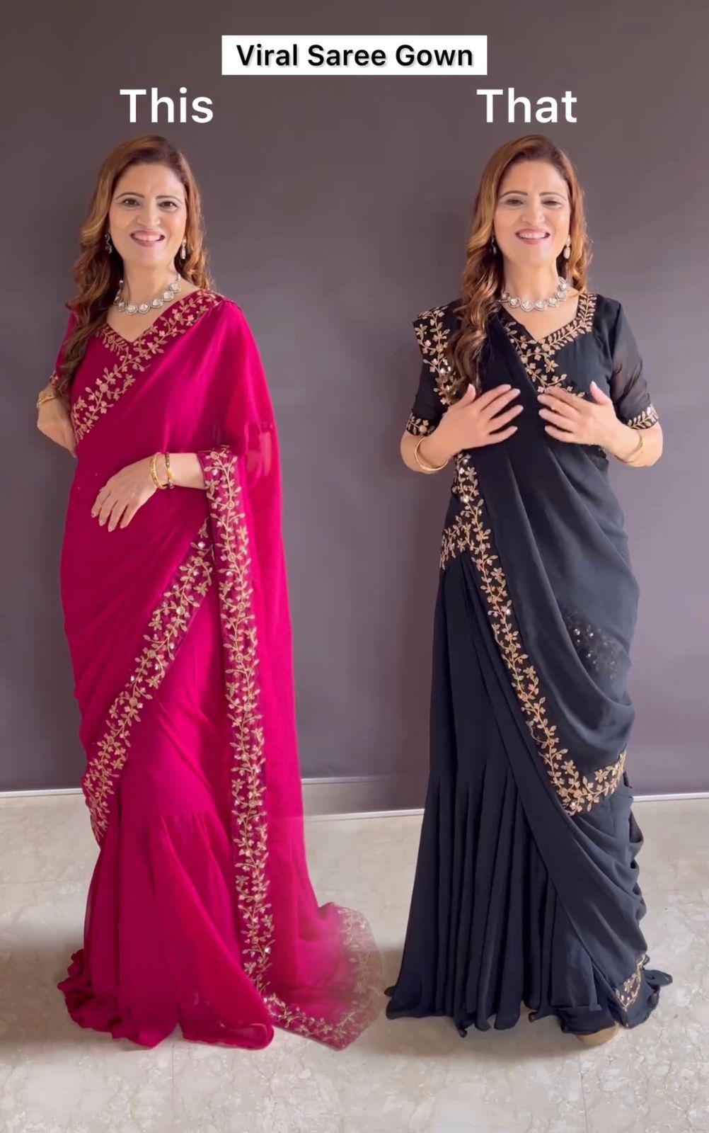 Viral Saree Gown - Indian Dress House 786