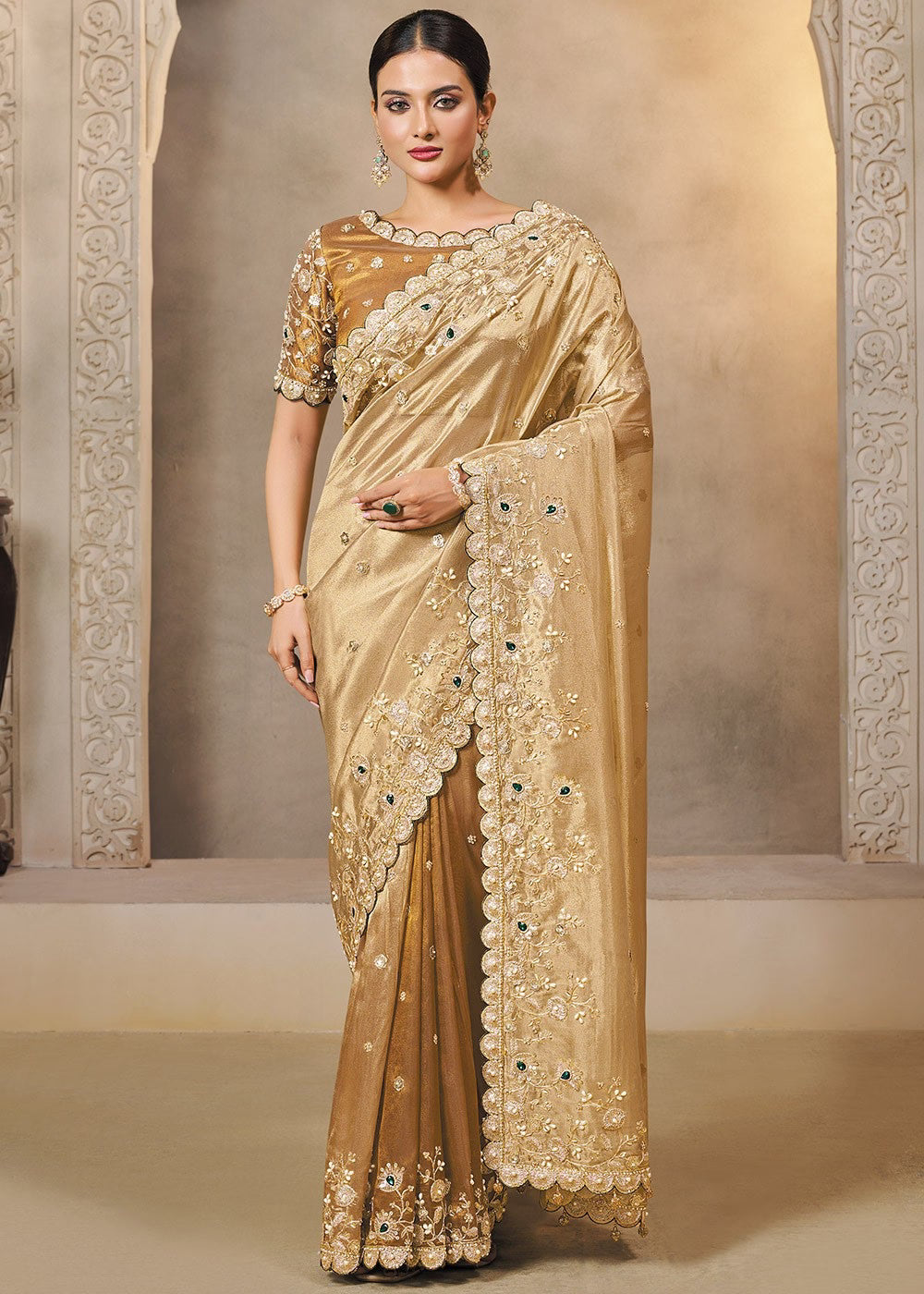 Exquiiste Gold MHR Saree