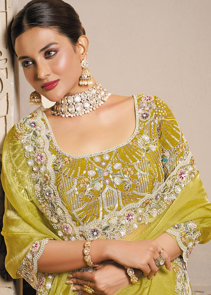 Stunning Yellow MHR Saree