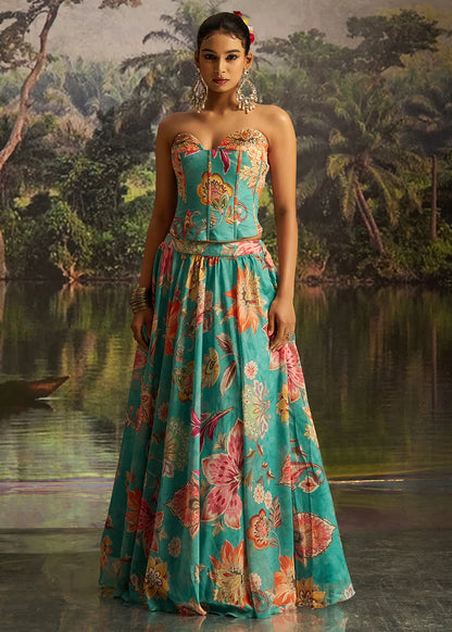 Gorgeous Sea Green Blue Floral AFCL