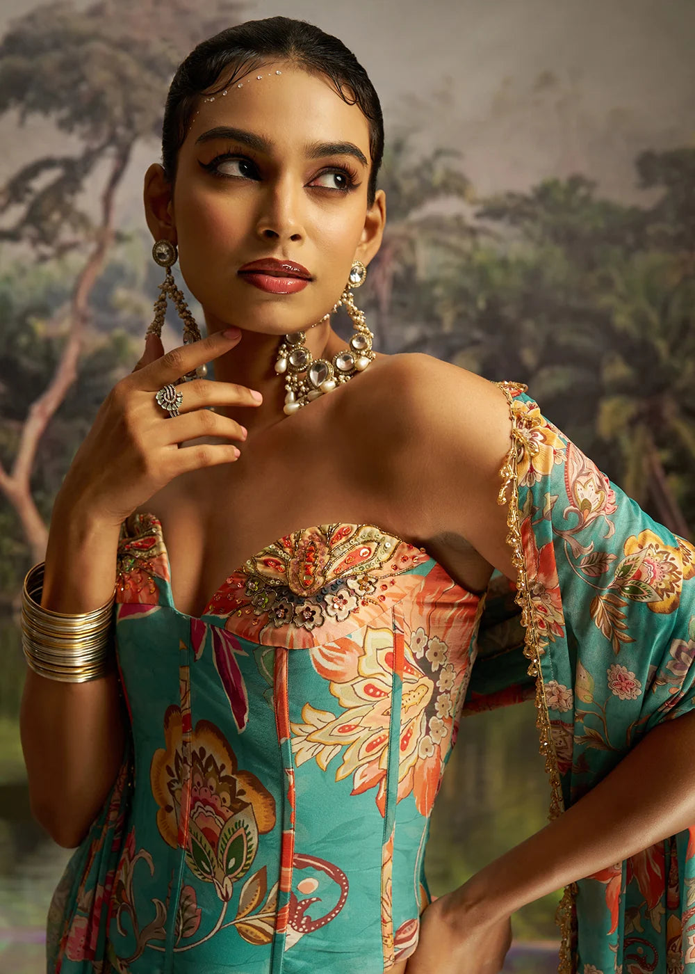 Gorgeous Sea Green Blue Floral AFCL