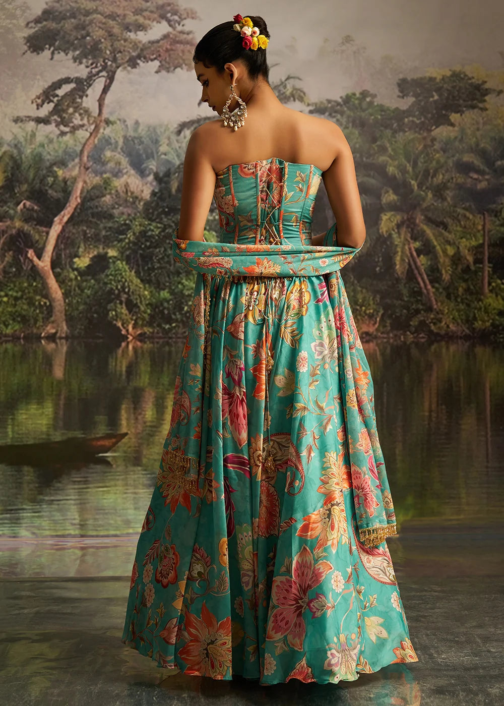 Gorgeous Sea Green Blue Floral AFCL