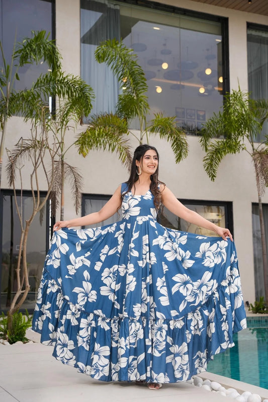Stunning Floral Blue LC 25004 FVD