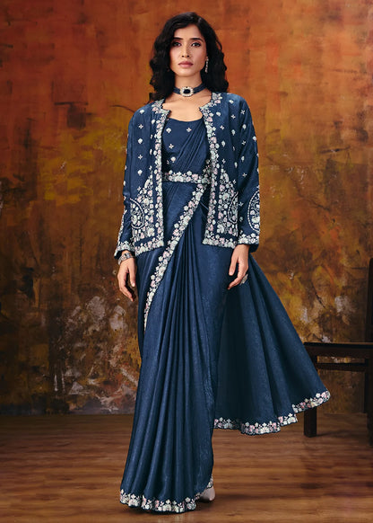 Stunning Blue MHGS Saree