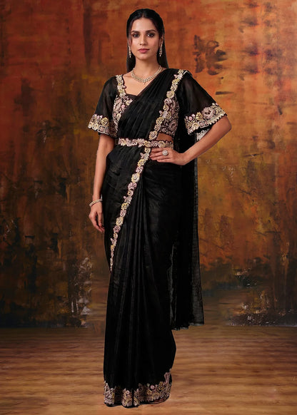 Stunning Black MHGS Saree