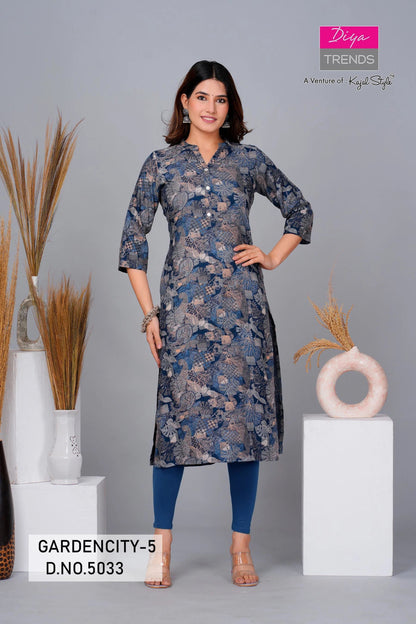 Abstract Floral Blue GC 5033 FVD - Indian Dress House 786