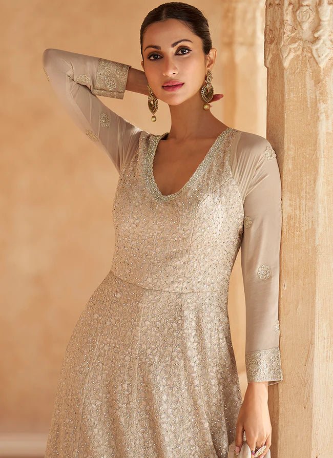 Beige Rose Pink Ombré SYSG - Indian Dress House 786