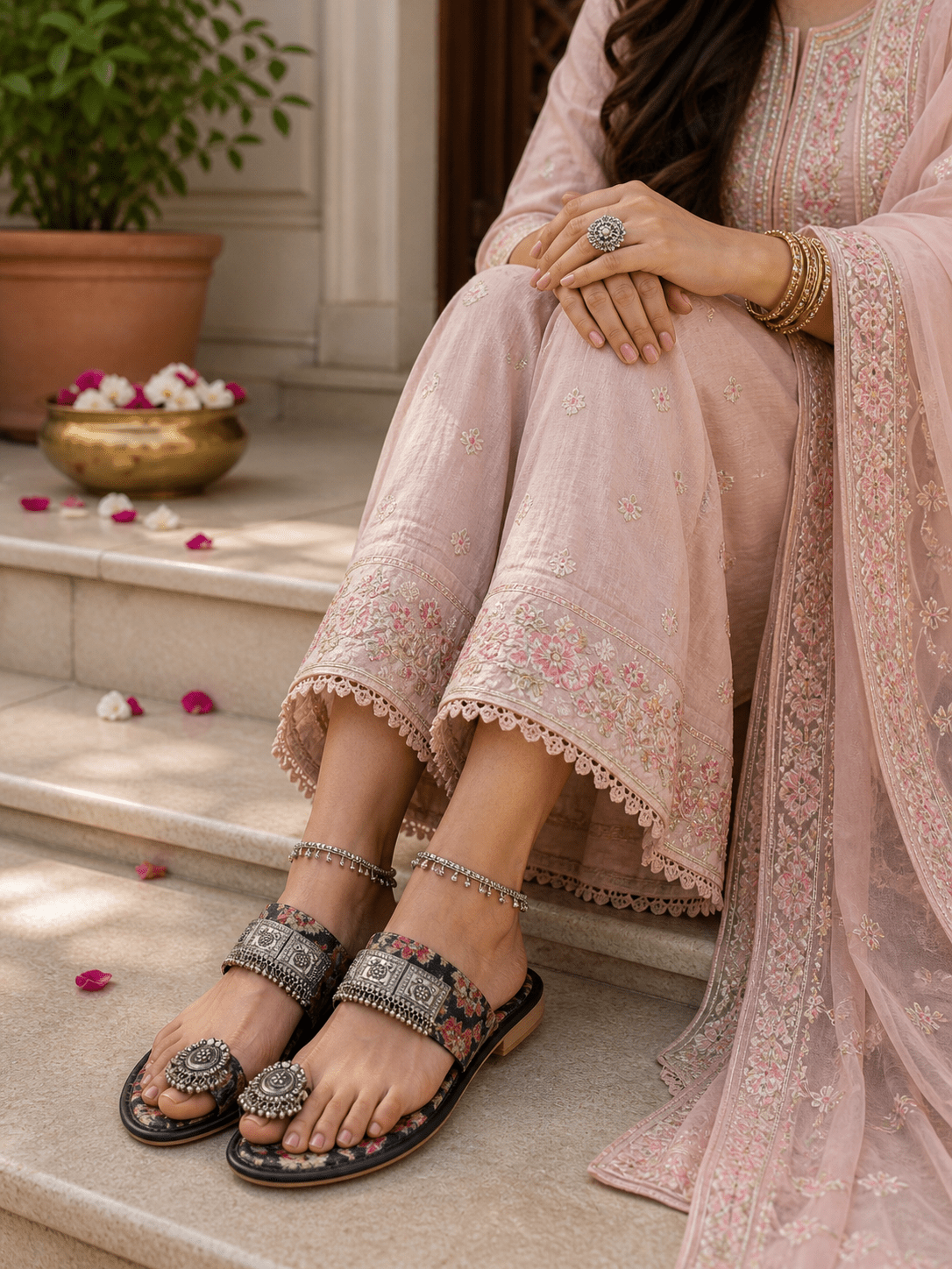 Black Floral CHP - Indian Dress House 786