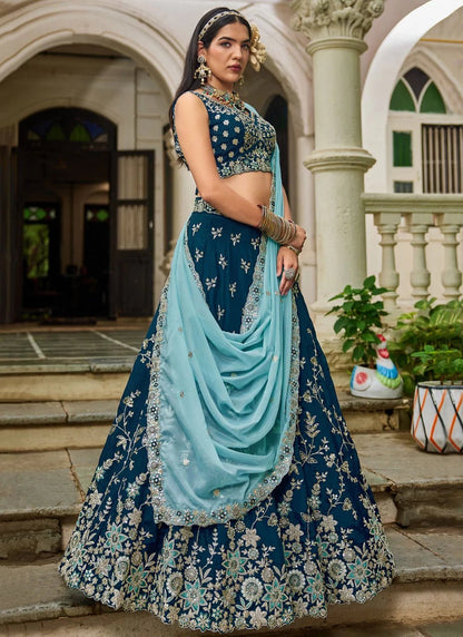 Breath Taking Blue Floral ADBL - Indian Dress House 786