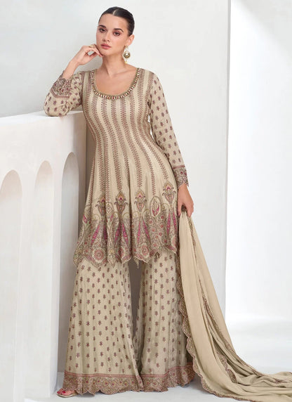 Breath Taking Floral Cream ASVT - Indian Dress House 786