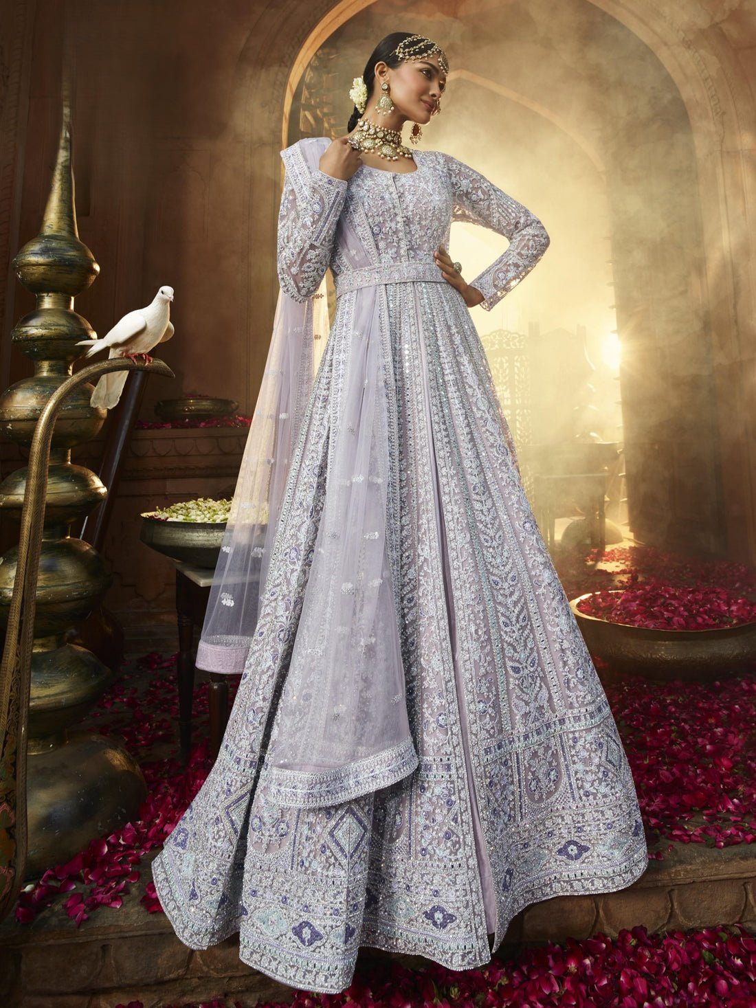 Breath Taking Heavy Jacket Style Gown SHIV - Indian Dress House 786