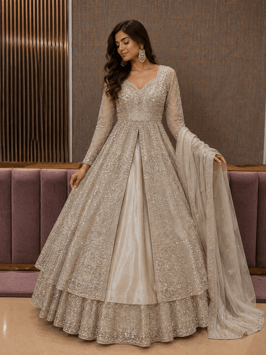 Breath Taking Ivory PSC - Indian Dress House 786