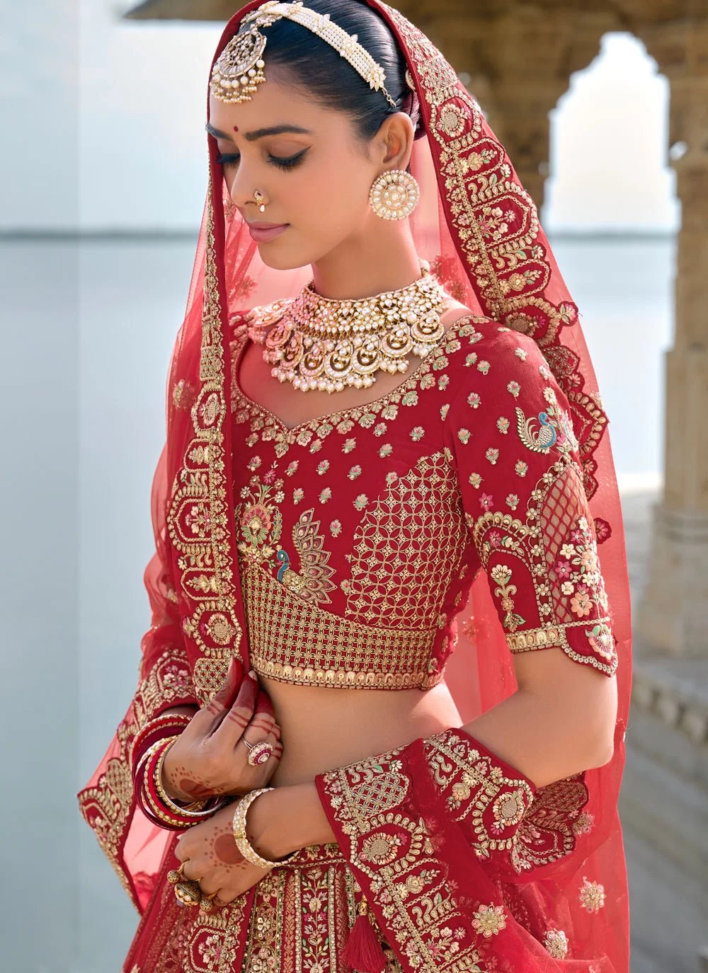 Breath Taking Red Floral ANARL - Indian Dress House 786