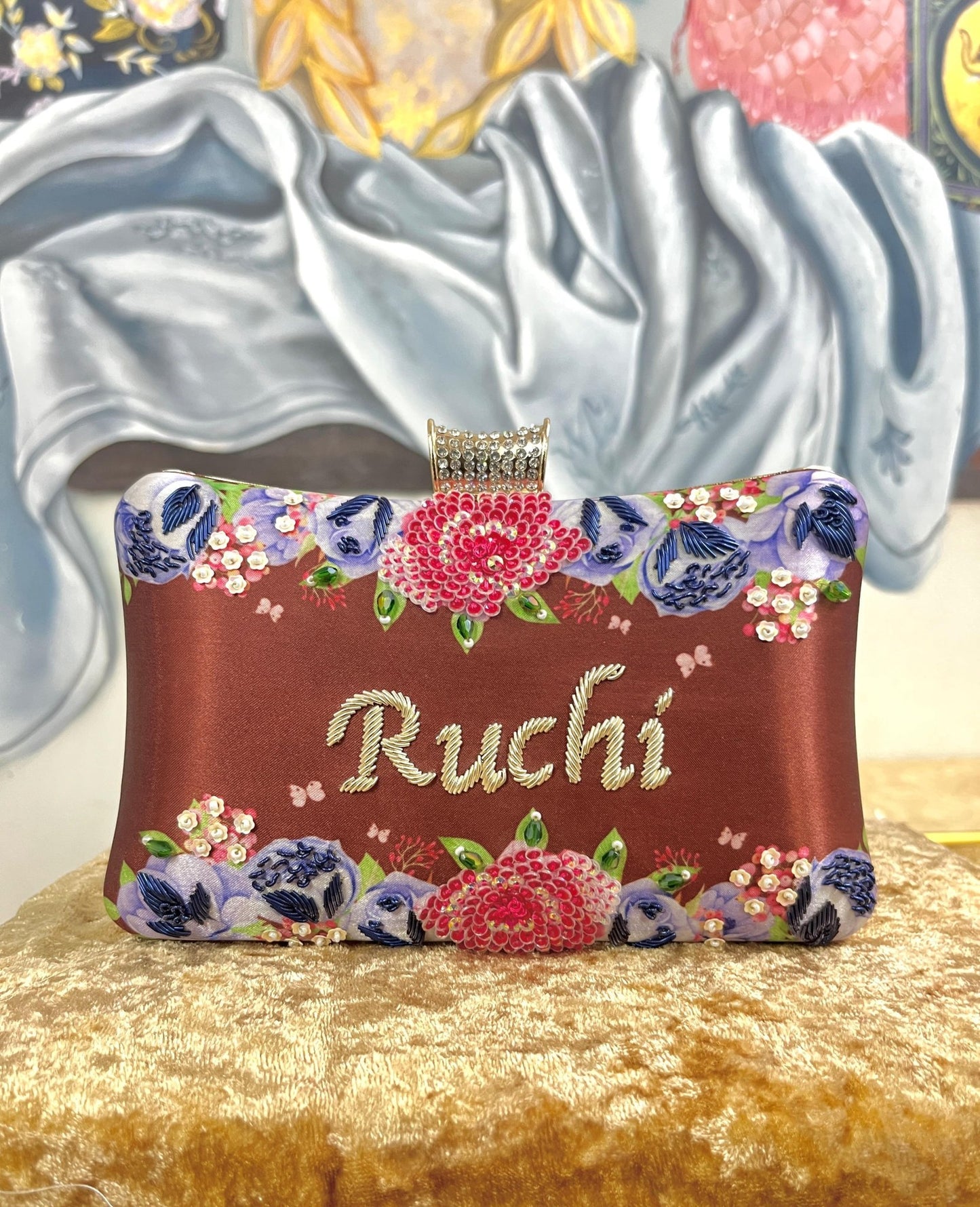 Brown & Blue Floral CN CFB - Indian Dress House 786