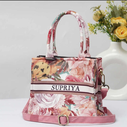 Cute Floral Pink Tote CFB - Indian Dress House 786
