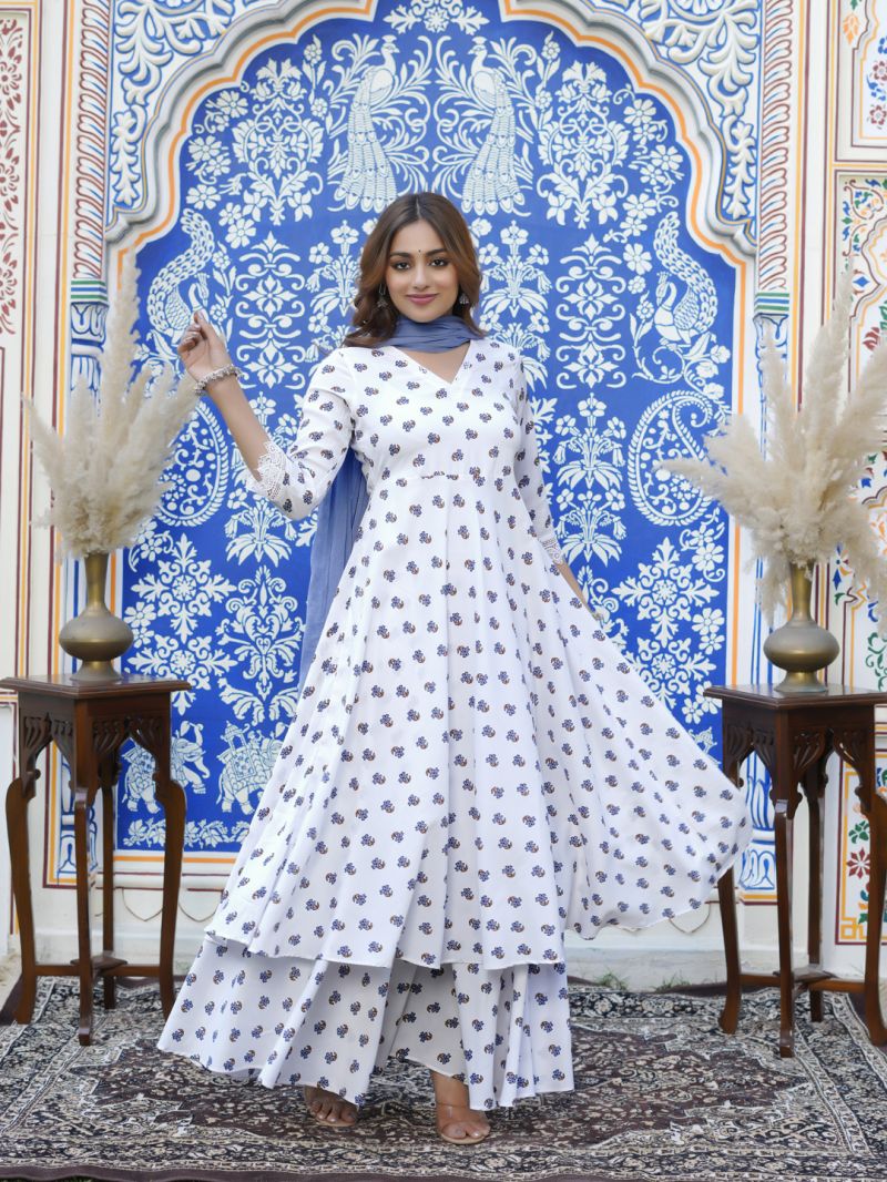 Gorgeous Floral White & Blue DRV FVD