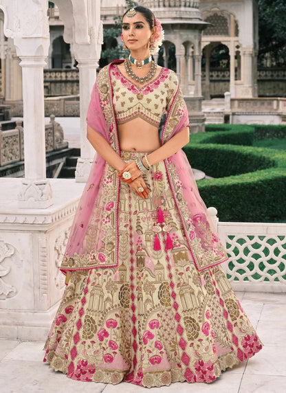 Eleganr Cream Multi Color ABCL - Indian Dress House 786