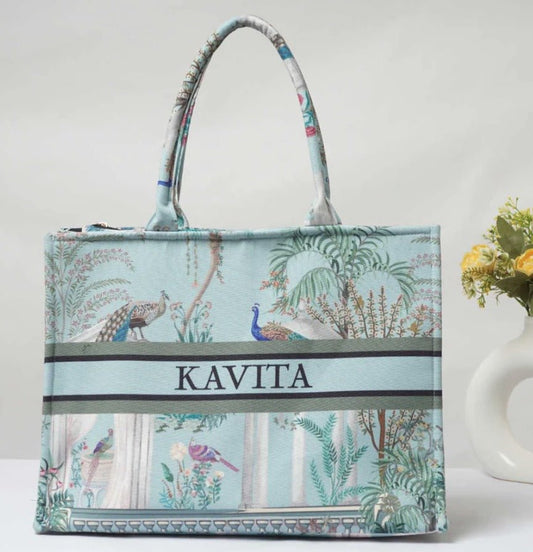 Eleganr Pastel Blue Tote CFB - Indian Dress House 786