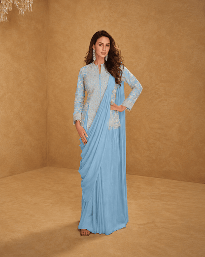 Elegant Baby Blue GKM - Indian Dress House 786