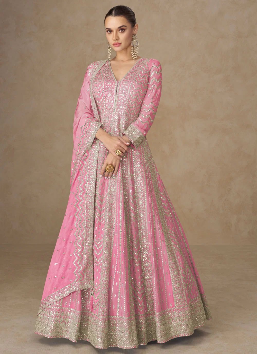 Elegant Baby Pink ASA - Indian Dress House 786
