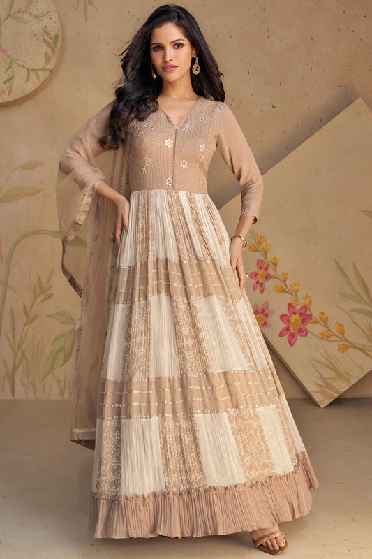 Elegant Beige SYF FSS - Indian Dress House 786