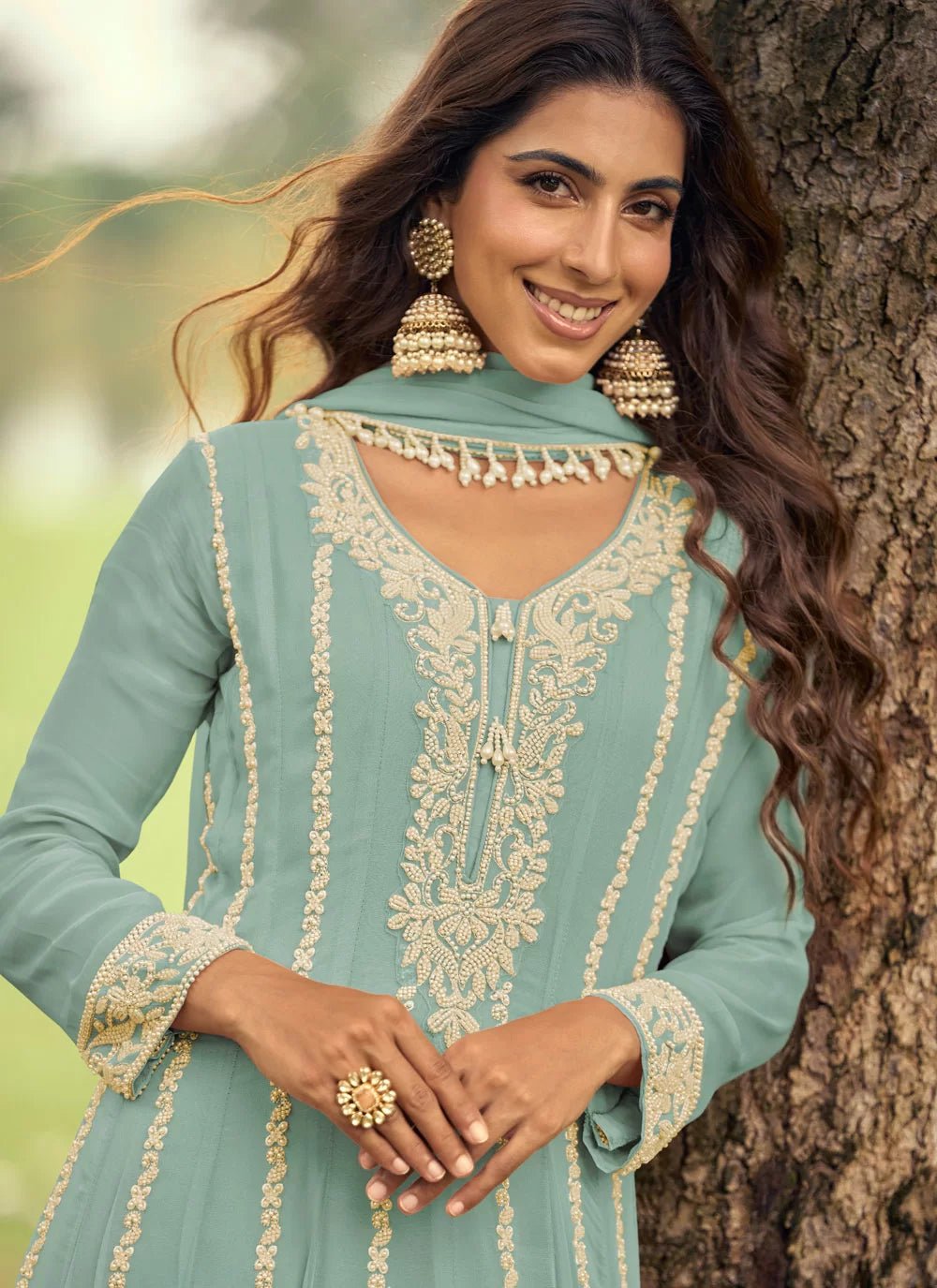 Elegant Blue SYIA - Indian Dress House 786
