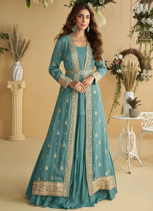 Elegant Blue Tulip SYTJ - Indian Dress House 786