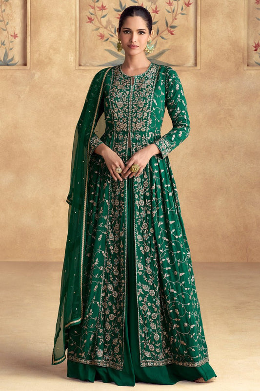 Elegant Floral Green ASFL - Indian Dress House 786