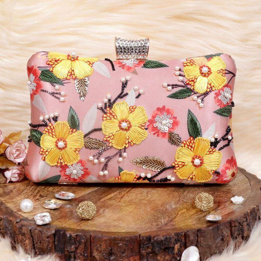 Elegant Floral Pastel Pink & Yellow CFB - Indian Dress House 786