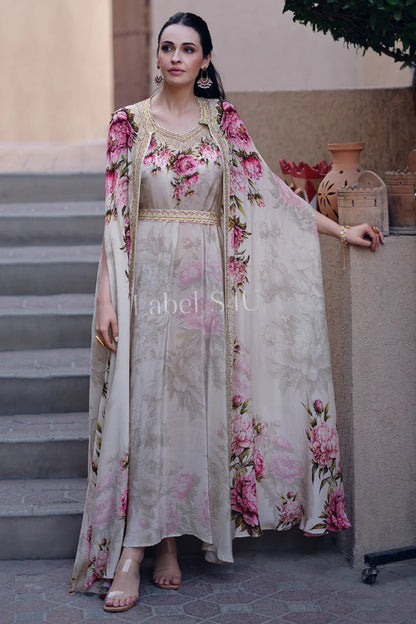 Elegant Floral Print Kaftan SHIV - Indian Dress House 786