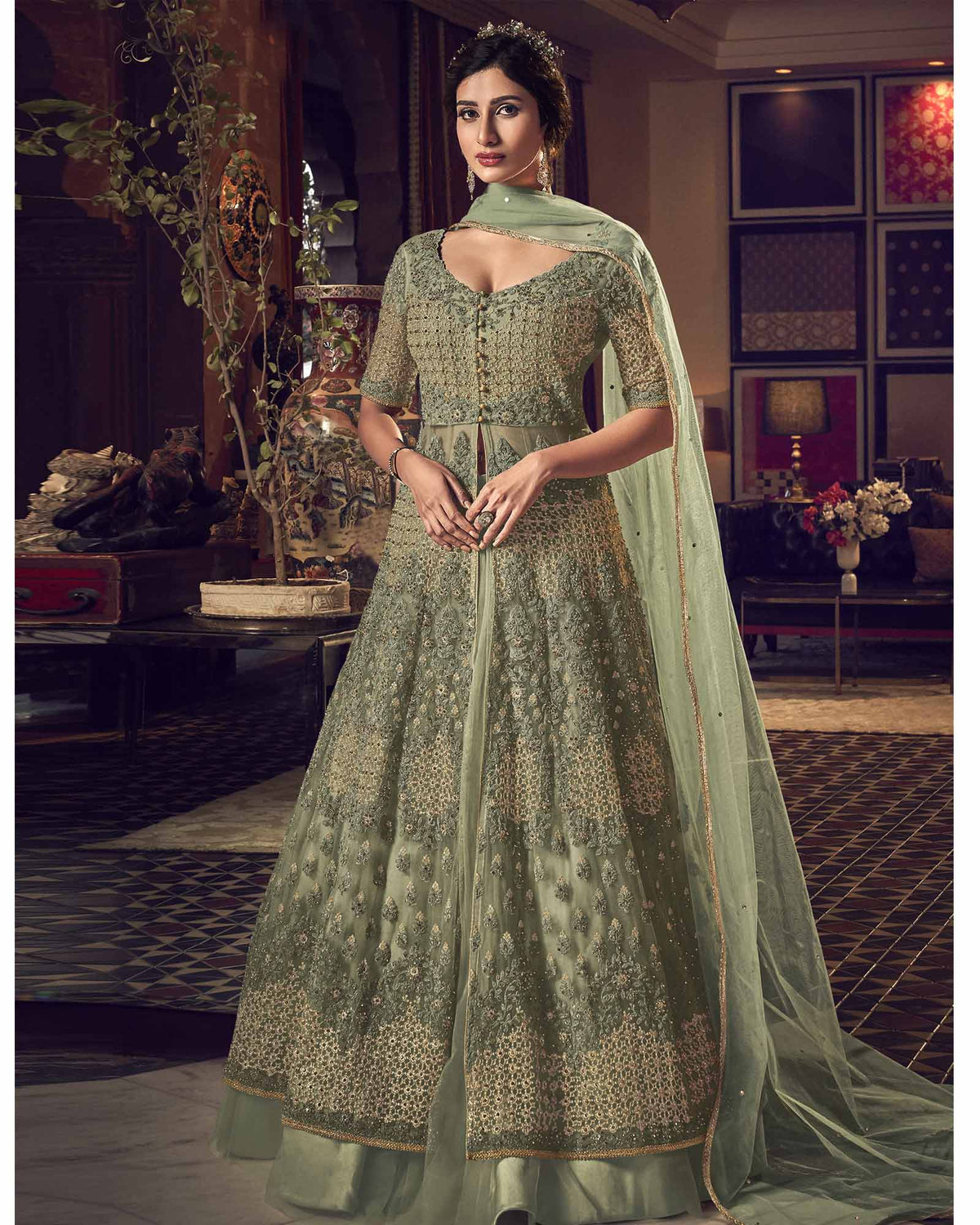 Elegant Green SWV PRL - Indian Dress House 786