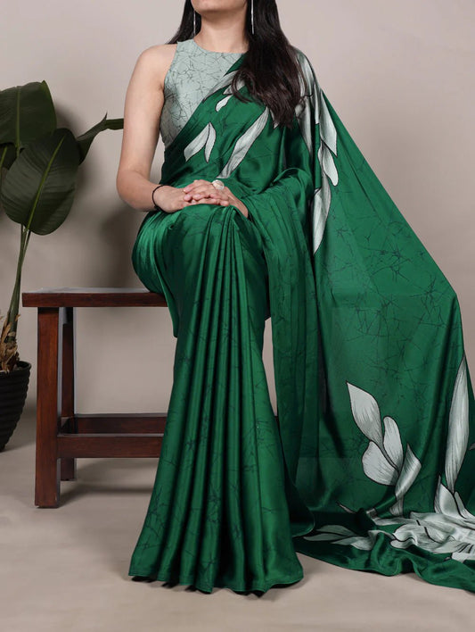 Elegant Green YF Saree - Indian Dress House 786