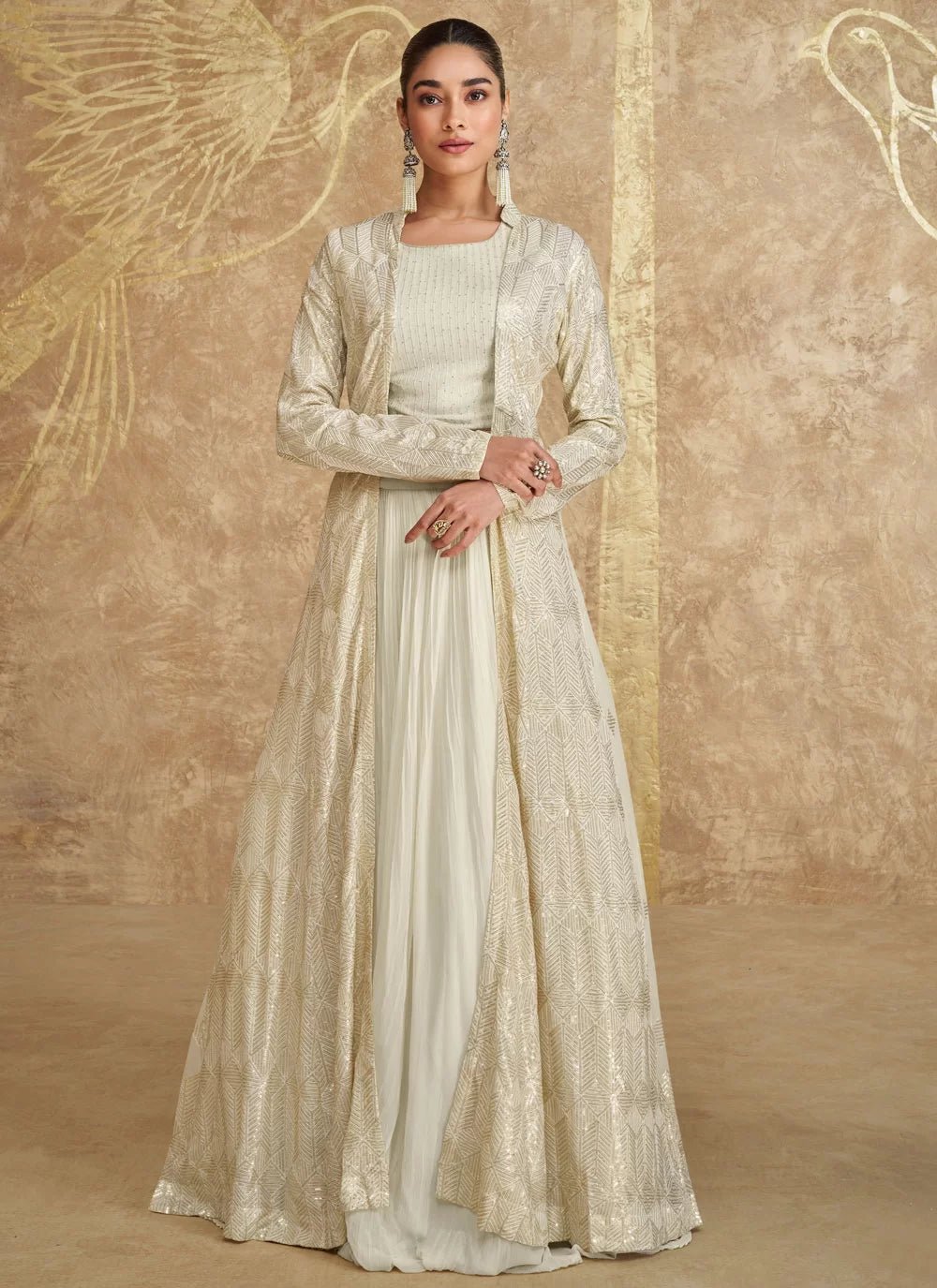 Elegant Ivory SYZ - Indian Dress House 786