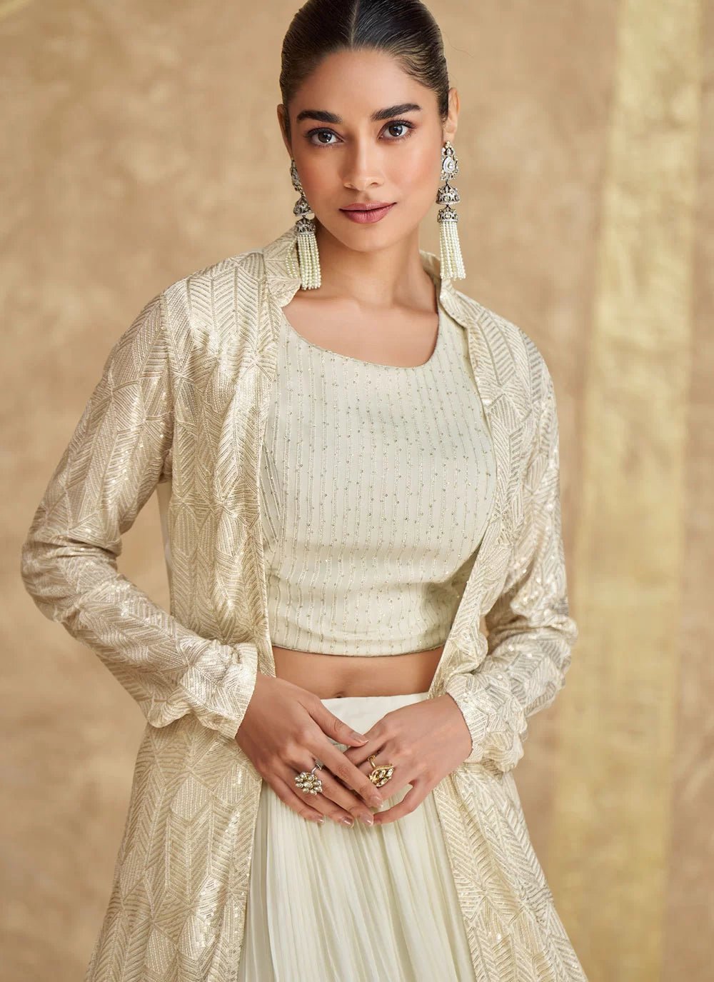 Elegant Ivory SYZ - Indian Dress House 786