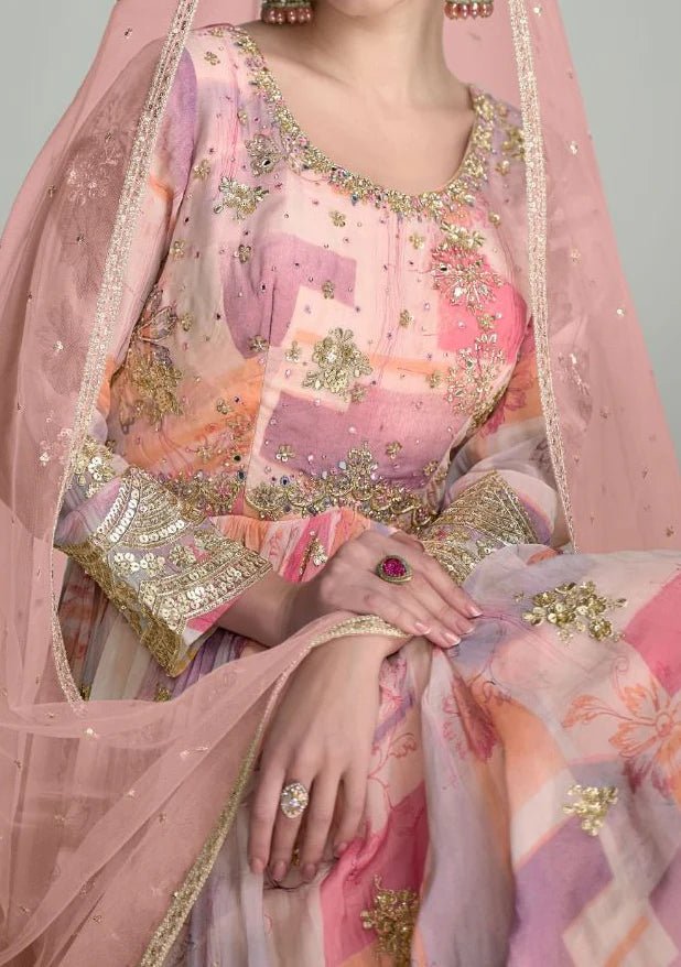 Elegant Multi Color Pink GKA - Indian Dress House 786