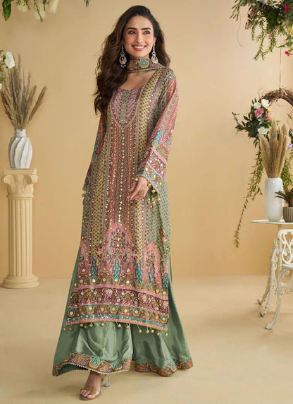 Elegant Multi - Tone Natural SYANP - Indian Dress House 786