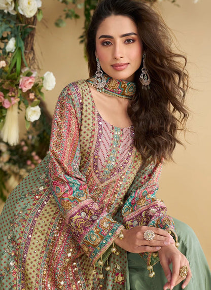 Elegant Multi - Tone Natural SYANP - Indian Dress House 786