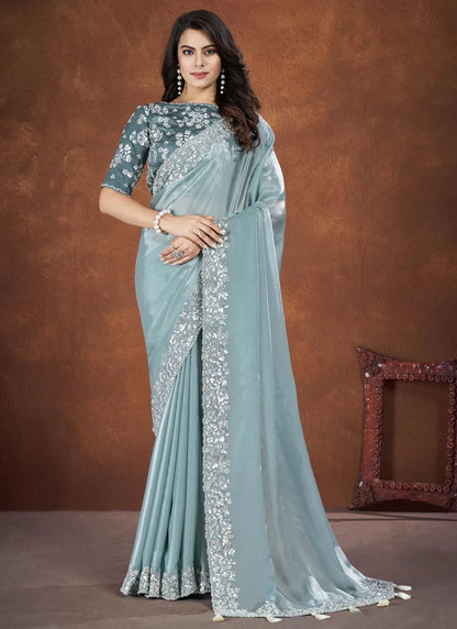 Elegant Night Blue Grey MMS 24011 - Indian Dress House 786