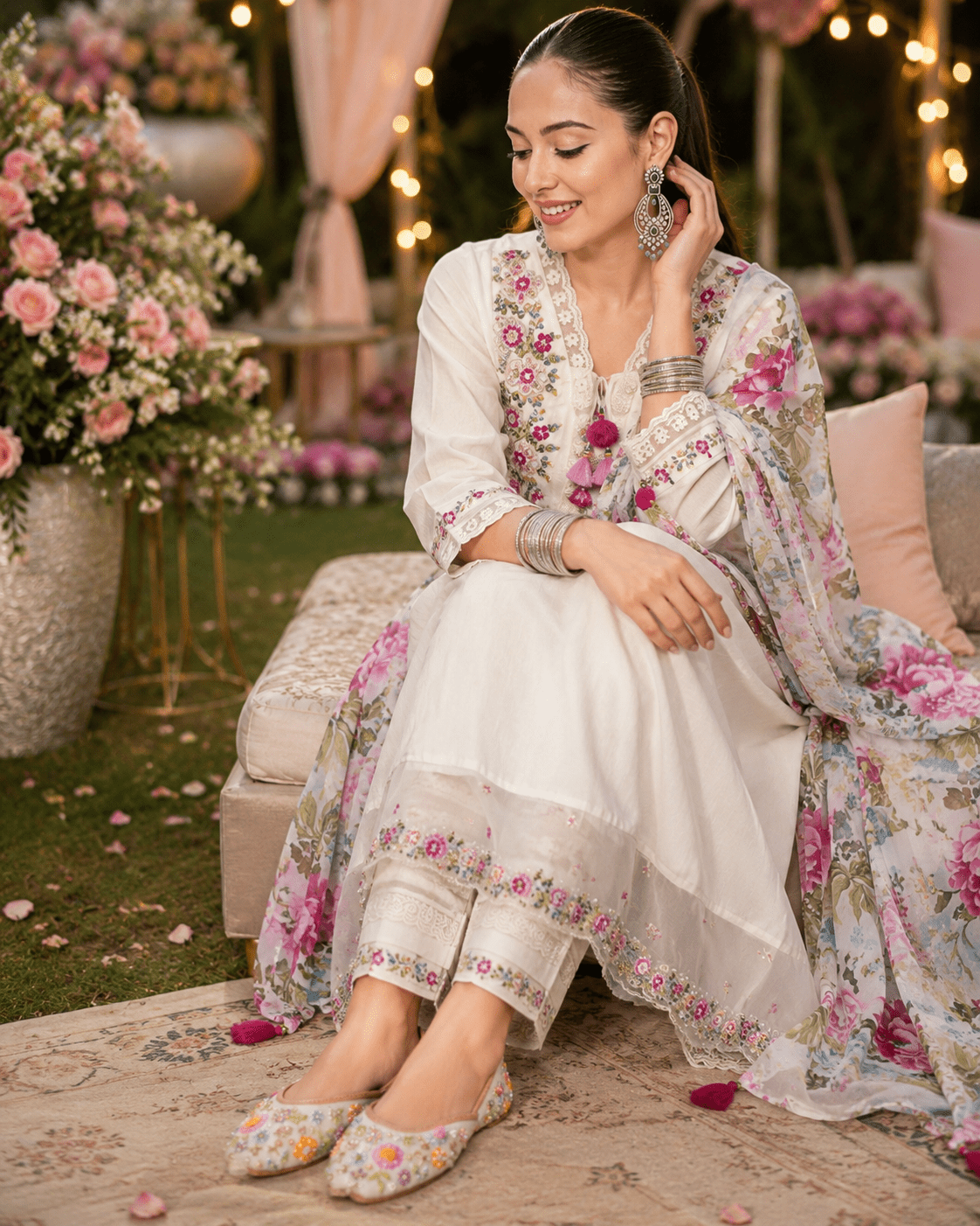 Elegant OFW Multi Color Floral MD 05 Jutti - Indian Dress House 786