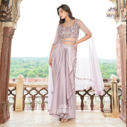 Elegant Pastel Lavender SHIV - Indian Dress House 786