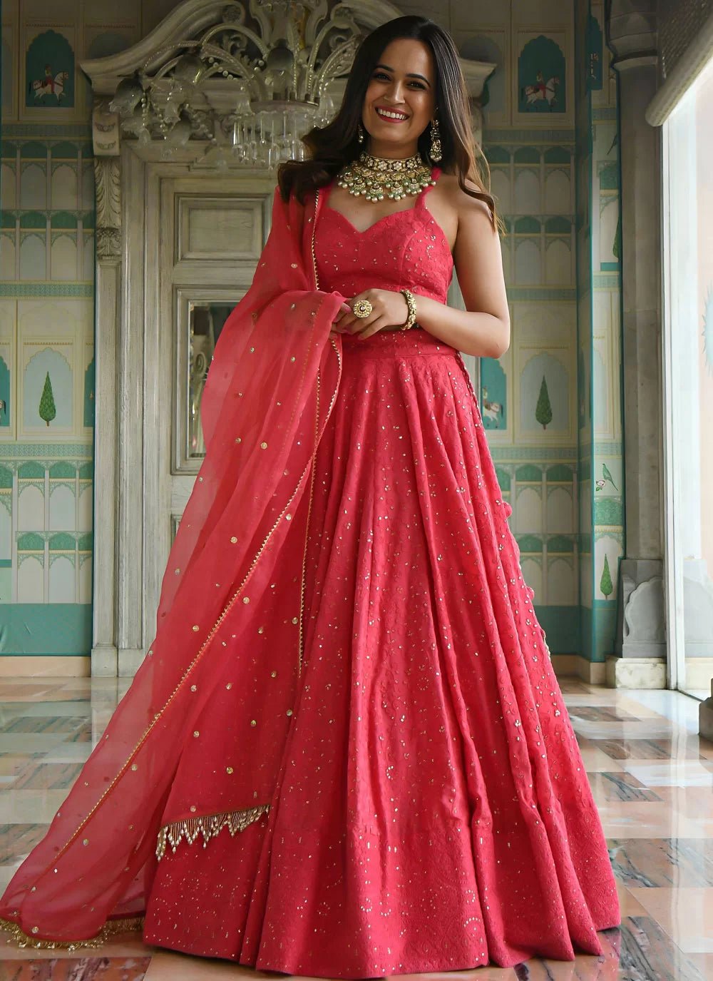 Elegant Pink EMB ZNL - Indian Dress House 786