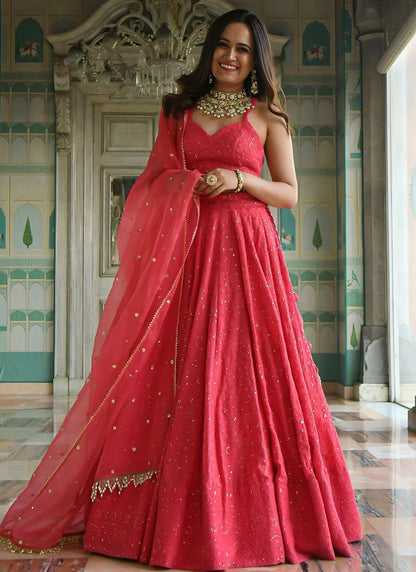 Elegant Pink EMB ZNL - Indian Dress House 786