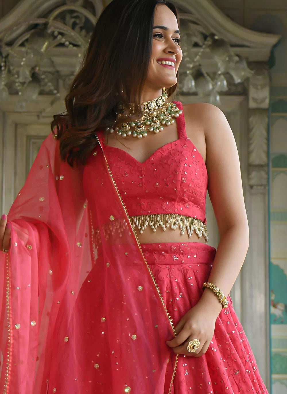 Elegant Pink EMB ZNL - Indian Dress House 786