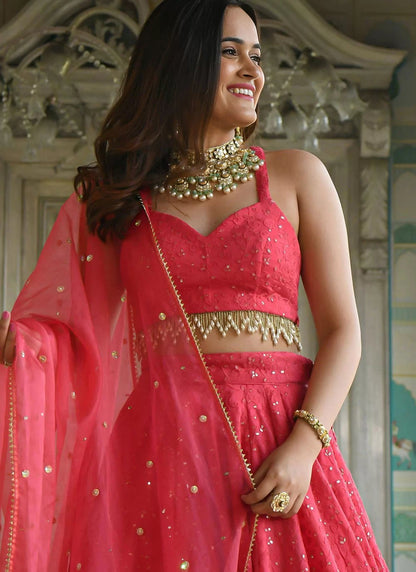 Elegant Pink EMB ZNL - Indian Dress House 786