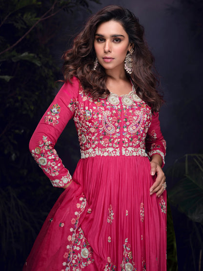 Elegant Pink Floral SYMG - Indian Dress House 786