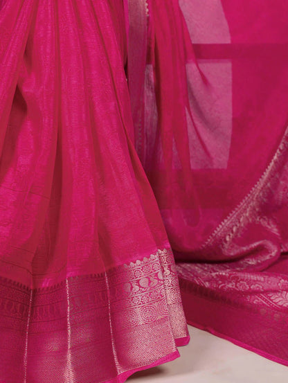 Elegant Pink YF Saree - Indian Dress House 786