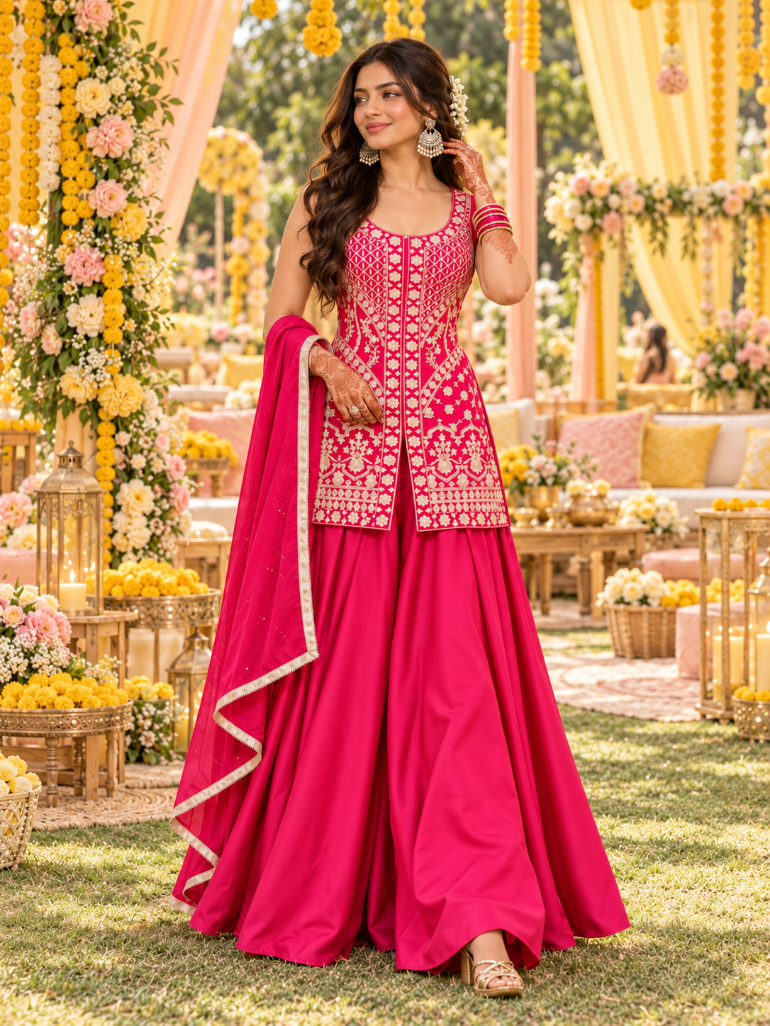 Elegant Plazzo Sleeveless DPL - Indian Dress House 786